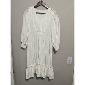 CALVIN Klein Womens Pull-over V-Neck Sundress Size 8 White